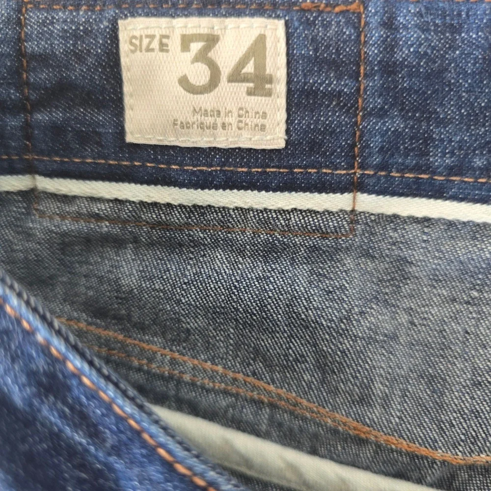 Timberland Mens 34 White Oak Cone Denim Straight‎ Leg Jeans Dark Wash Blue